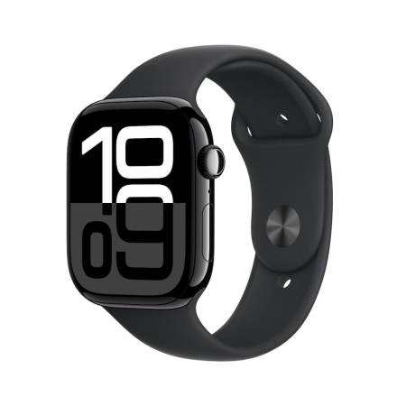 Apple Watch S10 Cellular 46mm Jet Black Alu Case with Black Sport Band - M/L