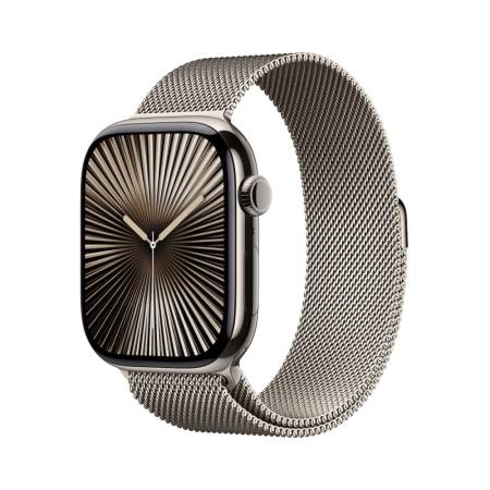 Apple Watch S10 Cellular 46mm Natural Titanium Case with Natural Milanese Loop - M/L