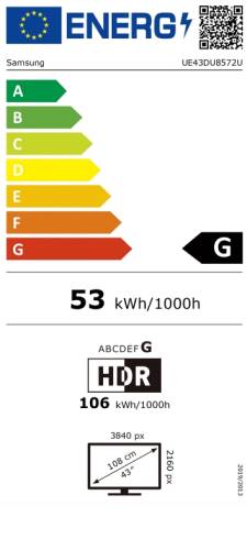 Samsung 43" 43DU8572 AI 4K UHD LED TV