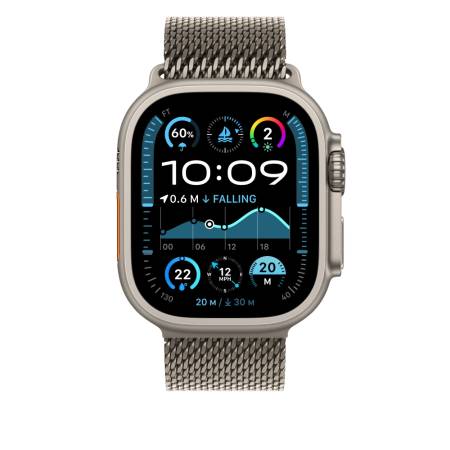 Apple Watch 49mm Milanese Loop: Natural Titanium Milanese Loop - Medium