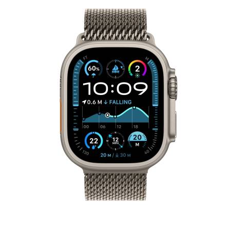 Apple Watch 49mm Milanese Loop: Natural Titanium Milanese Loop - Large