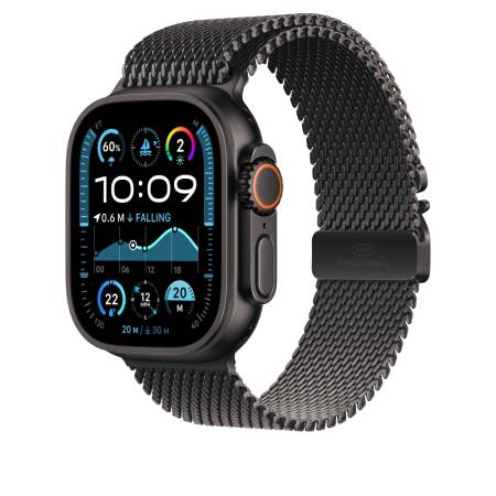 Apple Watch 49mm Milanese Loop: Black Titanium Milanese Loop - Large