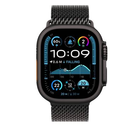 Apple Watch 49mm Milanese Loop: Black Titanium Milanese Loop - Large