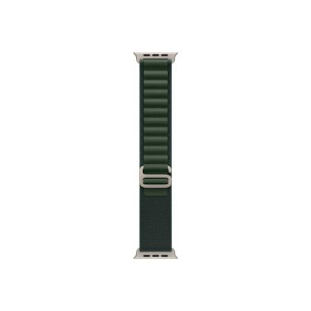 Apple Watch 49mm Loop: Dark Green Alpine Loop - Small - Natural Titanium Finish