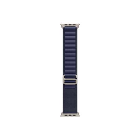 Apple Watch 49mm Loop: Navy Alpine Loop - Large - Natural Titanium Finish