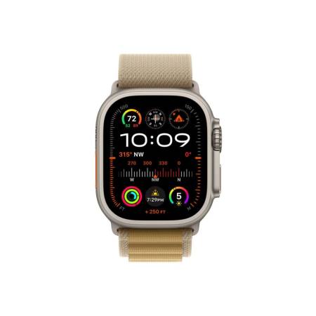 Apple Watch 49mm Loop: Tan Alpine Loop - Small - Natural Titanium Finish