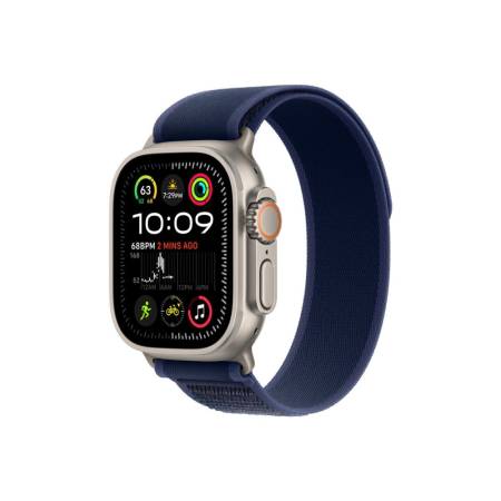 Apple Watch 49mm Loop: Blue Trail Loop - M/L - Natural Titanium Finish