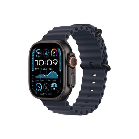 Apple Watch 49mm Band: Navy Ocean Band - Black Titanium Finish