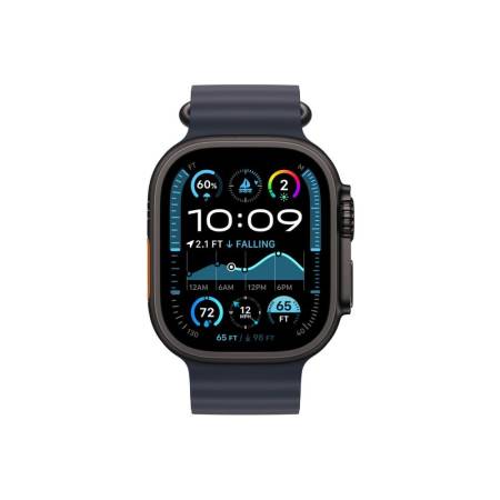 Apple Watch 49mm Band: Navy Ocean Band - Black Titanium Finish
