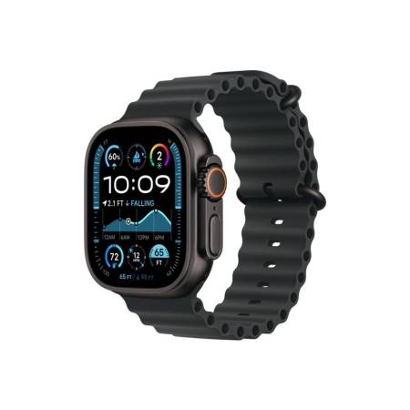 Apple Watch 49mm Band: Black Ocean Band - Black Titanium Finish