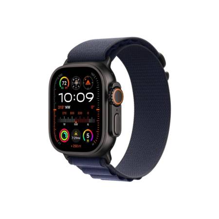 Apple Watch 49mm Loop: Navy Alpine Loop - Small - Black Titanium Finish