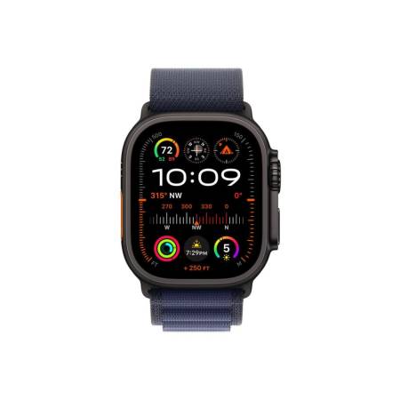 Apple Watch 49mm Loop: Navy Alpine Loop - Small - Black Titanium Finish