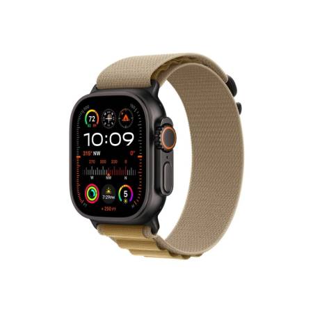 Apple Watch 49mm Loop: Tan Alpine Loop - Small - Black Titanium Finish
