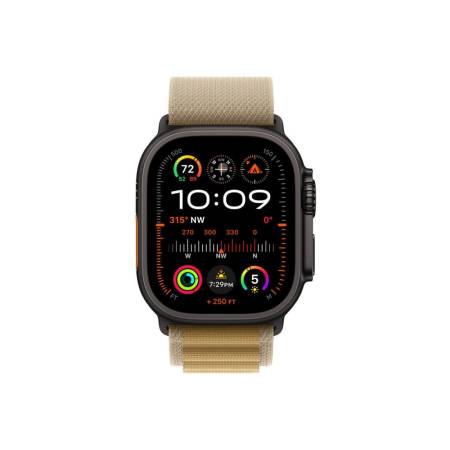 Apple Watch 49mm Loop: Tan Alpine Loop - Small - Black Titanium Finish