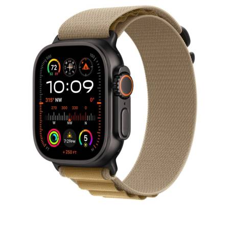 Apple Watch 49mm Loop: Tan Alpine Loop - Large - Black Titanium Finish
