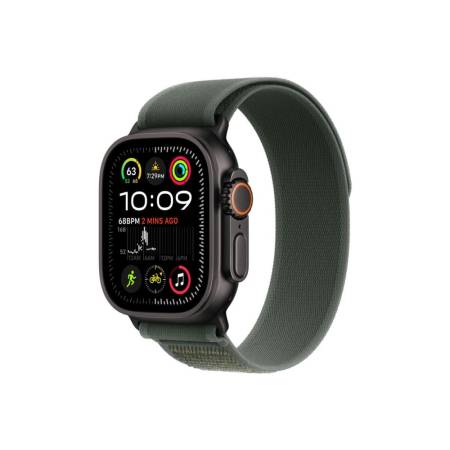 Apple Watch 49mm Loop: Green Trail Loop - S/M - Black Titanium Finish