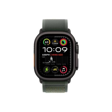 Apple Watch 49mm Loop: Green Trail Loop - S/M - Black Titanium Finish