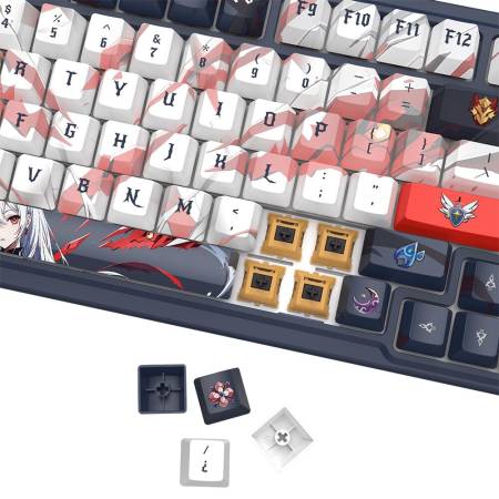 Механична геймърска клавиатура Redragon Eisa Pro Honkai Impact K686AK-RGB-PRO с Bluetooth и безжична връзка и RGB осветление