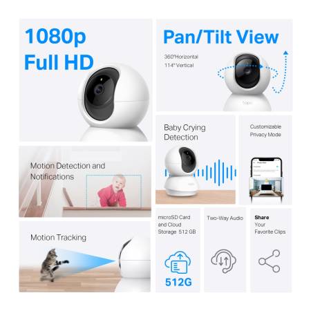 Wi-Fi Pan/Tilt камера за наблюдение TP-Link Tapo C200P2