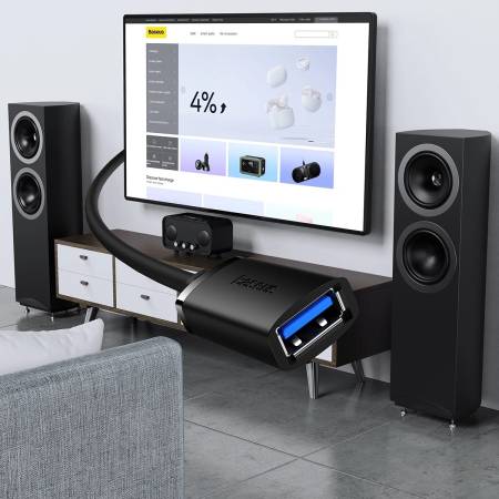 Удължителен кабел Baseus  AirJoy Series USB 3.0 мъжки към женски 5м B00631103111-05 - черен