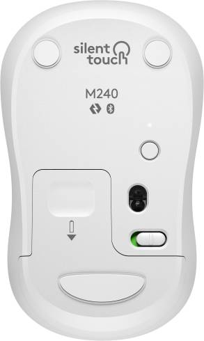 Безжична мишка Logitech M240 Silent Bluetooth 910-007120 - бяла