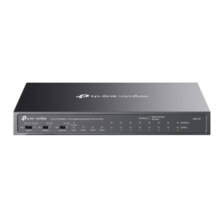 Комутатор неуправляем TP-Link Omada DS111P 8-порта 10/100Mbps + 3-порта Gigabit с 8-порта PoE+