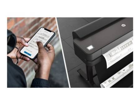 HP DesignJet T650 24inch LFP 2025 Colour Ink-Jet Roll A1 61.0cmx91.4m 2400x1200dpi 0.43 min/page USB LAN Wi-Fi Cutter