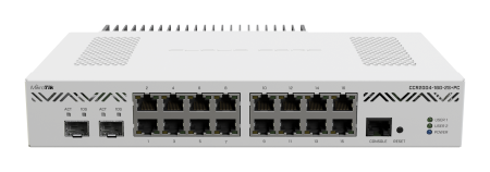 Комутатор Mikrotik CCR2004-16G-2S+PC с 16 Gigabit порта и 2 SFP+ порта