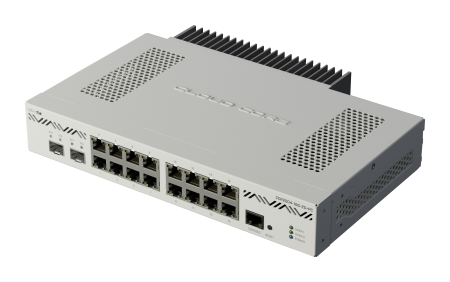 Комутатор Mikrotik CCR2004-16G-2S+PC с 16 Gigabit порта и 2 SFP+ порта