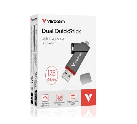 Verbatim Dual QuickStick USB-C & USB-A USB 3.2 Gen 1 128GB