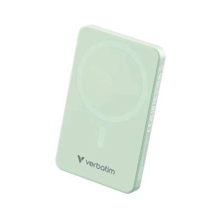 Verbatim Charge 'n' Go Essentials Power Bank Magnetic Wireless 5000mAh Green