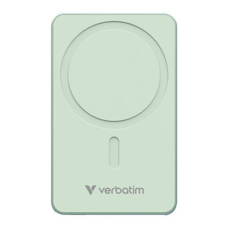 Verbatim Charge 'n' Go Essentials Power Bank Magnetic Wireless 5000mAh Green