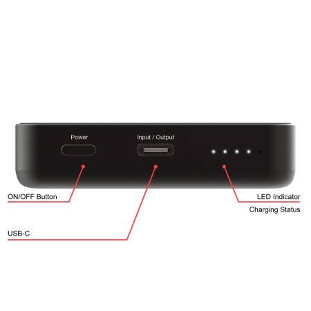 Verbatim Charge 'n' Go Essentials Power Bank Magnetic Wireless 10000mAh Black