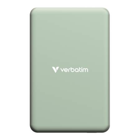 Verbatim Charge 'n' Go Essentials Power Bank Magnetic Wireless 10000mAh Green