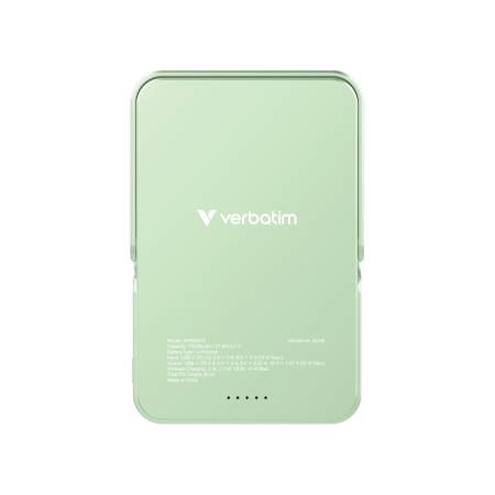 Verbatim Charge 'n' Go Power Bank with Stand Magnetic Wireless 10000mAh Green