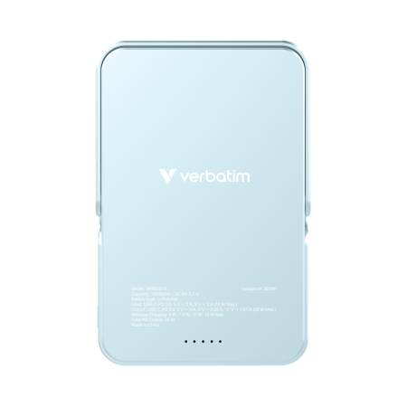 Verbatim Charge 'n' Go Power Bank with Stand Magnetic Wireless 10000mAh Blue