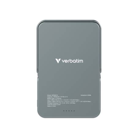 Verbatim Charge 'n' Go Power Bank with Stand Magnetic Wireless 10000mAh Grey