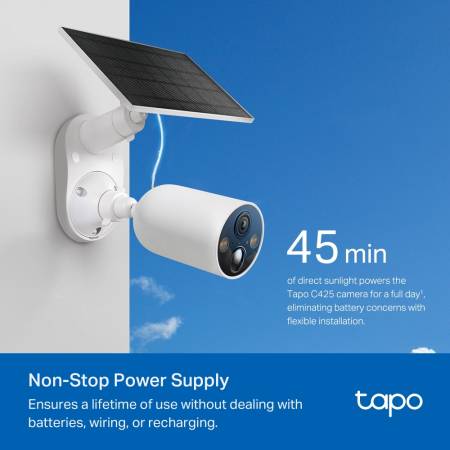 Комплект интелигентна безжична охранителна камера със слънчев панел TP-Link Tapo TC85 KIT