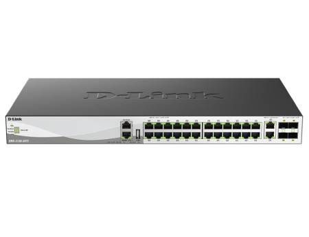 D-Link 24x100/1000/2500Base-T Layer 3 Stackable Managed Gigabit Switch with 2x10GBASE-T Ports and 4 x 25G SFP28 Ports 