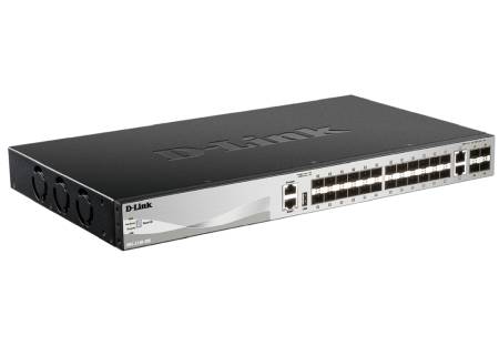 D-Link 24 SFP ports Layer 3 Stackable Managed Gigabit Switch with 2x10GBASE-T ports and 4xSFP+ ports