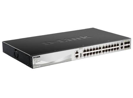 D-Link 24x10/100/1000BASE-T ports Layer 3 Stackable Managed Gigabit Switch with 2x10GBASE-T ports and 4xSFP+ ports