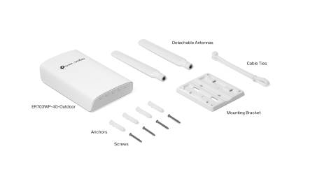 Гигабитен външен/вътрешен TP-Link Omada ER703WP-4G-Outdoor Gateway 4G+ Cat6 AX3000 Wi-Fi 6