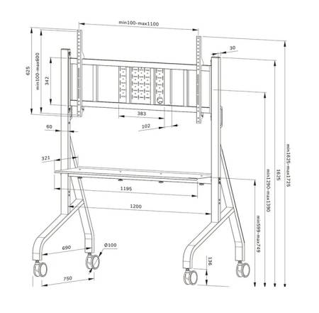 Neomounts Move Go XL Mobile Floor Stand (fast install