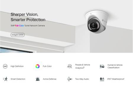 5MP пълноцветна куполна мрежова камера TP-Link VIGI InSight S455(4mm)
