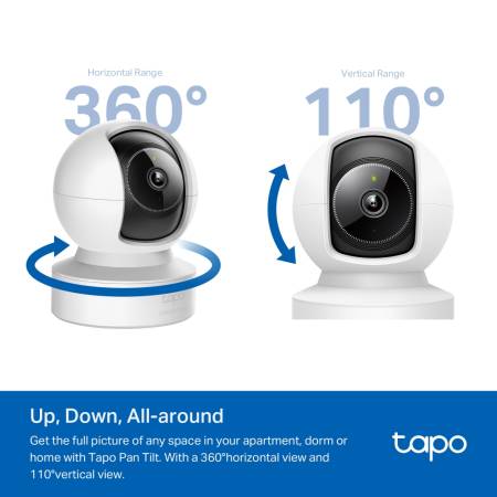Wi-Fi Pan/Tilt камера за наблюдение с AI TP-Link Tapo C222
