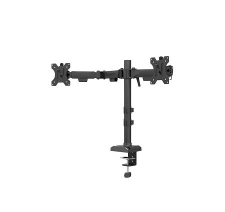 Neomounts Nero Double Flat Screen Desk Mount (phone holder+Quick-fix clamp/grommet)