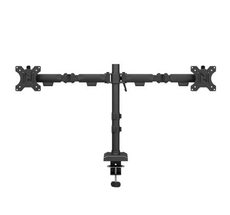 Neomounts Nero Double Flat Screen Desk Mount (phone holder+Quick-fix clamp/grommet)