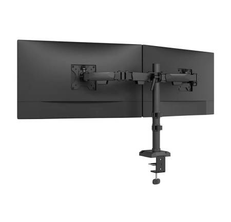 Neomounts Nero Double Flat Screen Desk Mount (phone holder+Quick-fix clamp/grommet)