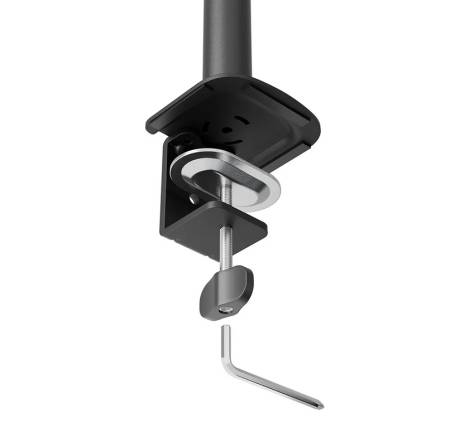 Neomounts Nero Double Flat Screen Desk Mount (phone holder+Quick-fix clamp/grommet)