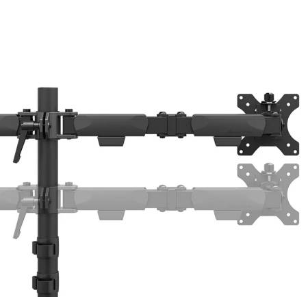 Neomounts Nero Double Flat Screen Desk Mount (phone holder+Quick-fix clamp/grommet)